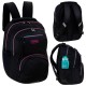 Ghiozdan Astra Head AB200, 3 compartimente, 44 x 32 x 19 cm, black/pink/mint