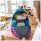 Ghiozdan scoala Astra AB200, Hexagon Mint Ombre, 3 compartimente, 44 x 32 x 19 cm