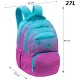 Ghiozdan scoala Astra AB200, Hexagon Mint Ombre, 3 compartimente, 44 x 32 x 19 cm