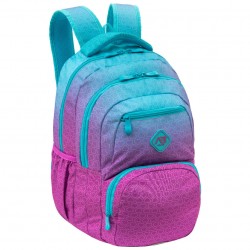 Ghiozdan scoala Astra AB200, Hexagon Mint Ombre, 3 compartimente, 44 x 32 x 19 cm