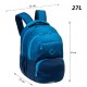Ghiozdan Astra AB200, Hexagon Blue Ombre, 3 compartimente, 44 x 32 x 19 cm