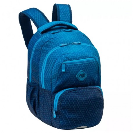 Ghiozdan Astra AB200, Hexagon Blue Ombre, 3 compartimente, 44 x 32 x 19 cm