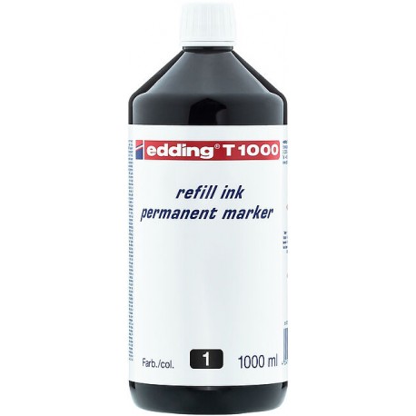 Tus de reumplere Edding T1000 pentru marker permanent, 1000 ml, negru