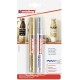 Marker vopsea Edding 750, corp metalic, varf rotund 2-4 mm, set 2 culori auriu si argintiu