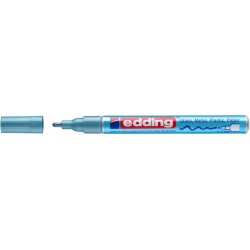 Marker permanent Edding 751 cu vopsea, corp metalic, varf rotund, 1-2 mm, albastru metalic