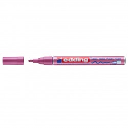 Marker permanent Edding 751 cu vopsea, corp metalic, varf rotund, 1-2 mm, roz metalic