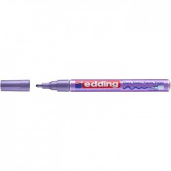 Marker permanent Edding 751 cu vopsea, corp metalic, varf rotund, 1-2 mm, violet metalic