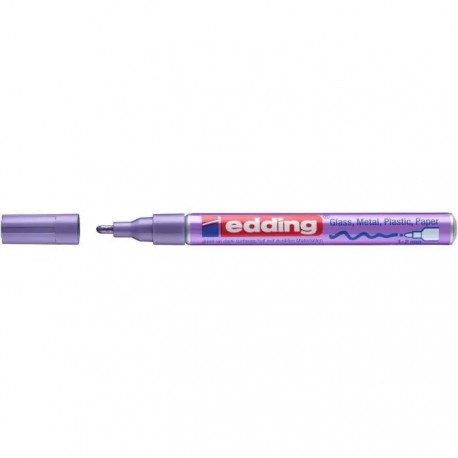 Marker permanent Edding 751 cu vopsea, corp metalic, varf rotund, 1-2 mm, violet metalic