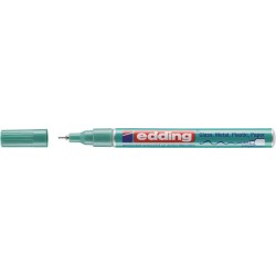 Marker permanent Edding 751 cu vopsea, corp metalic, varf rotund, 1-2 mm, verde metalic