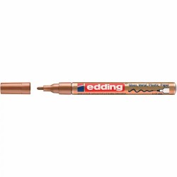 Marker permanent Edding 751 cu vopsea, corp metalic, varf rotund, 1-2 mm, cupru metalic