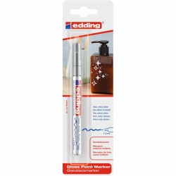 Marker cu vopsea Edding 751, corp metalic, varf rotund, 1-2 mm, argintiu, 1 buc/blister