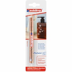 Marker cu vopsea Edding 751, corp metalic, varf rotund, 1-2 mm, cupru, 1 buc/blister