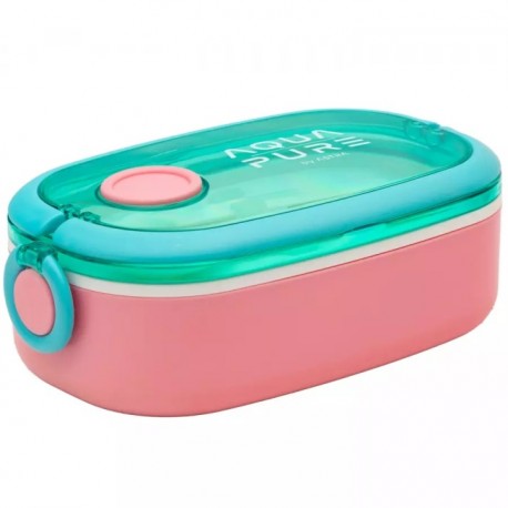 Cutie pentru pranz Astra Aqua Pure, 900 ml, 21 x 12 x 7 cm, roz/verde