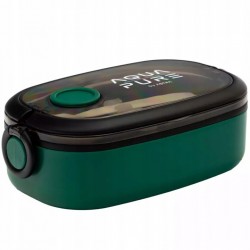 Cutie pentru pranz Astra Aqua Pure, 900 ml, 21 x 12 x 7 cm, verde/negru