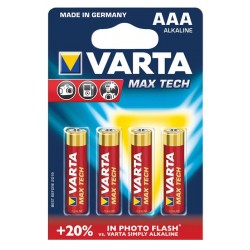 Baterii Varta Max Tech LR03, AAA, 4 bucati/blister