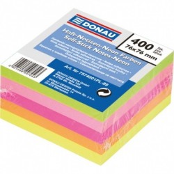 Rezerva cub hartie Donau, color neon, 400file, 76x76mm, hartie 75g/mp