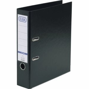 Biblioraft A4, plastifiat PP/PP, margine metalica, 80 mm, ELBA Smart Pro - negru