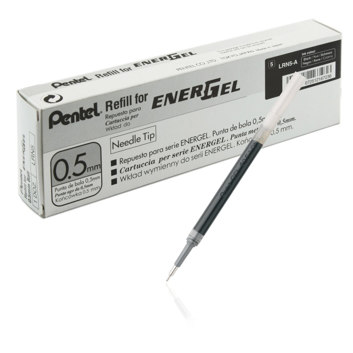 Rezerva roller Pentel Energel, 0.5 mm, negru