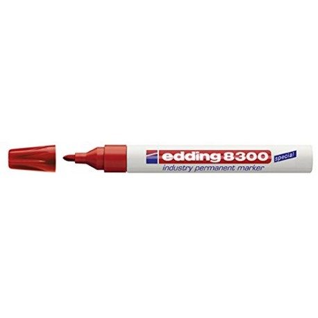 Marker permanent Edding 8300 Industrial, varf rotund, 1.5 - 3 mm, rosu