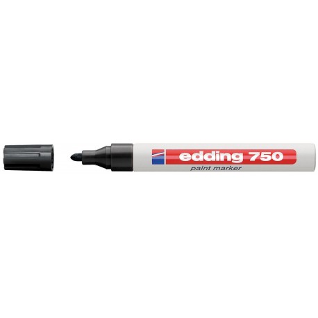 Paint marker Edding 750, varf rotund, 2 - 4 mm, negru