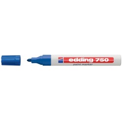 Marker permanent Edding 750, cu vopsea, varf rotund 2-4 mm, albastru