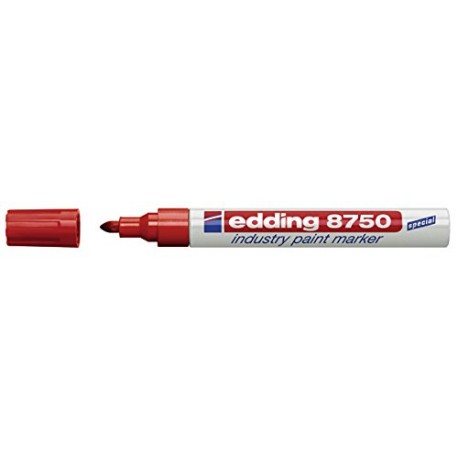 Marker permanent Edding 8750, cu vopsea, 2 - 4 mm, rosu