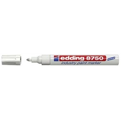 Marker permanent Edding 8750, cu vopsea, 2 - 4 mm, alb