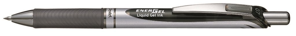 Roller cu gel Pentel Energel, varf metalic 0.7 mm, negru