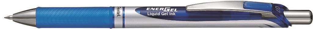 Roller cu gel Pentel Energel, varf metalic 0.7 mm, albastru