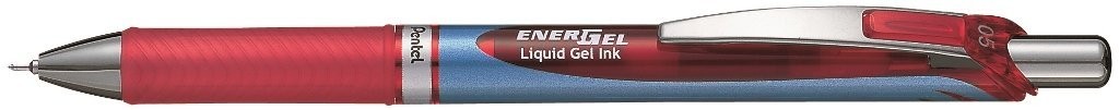 Roller cu gel Pentel Energel, varf metalic, 0.5 mm, rosu