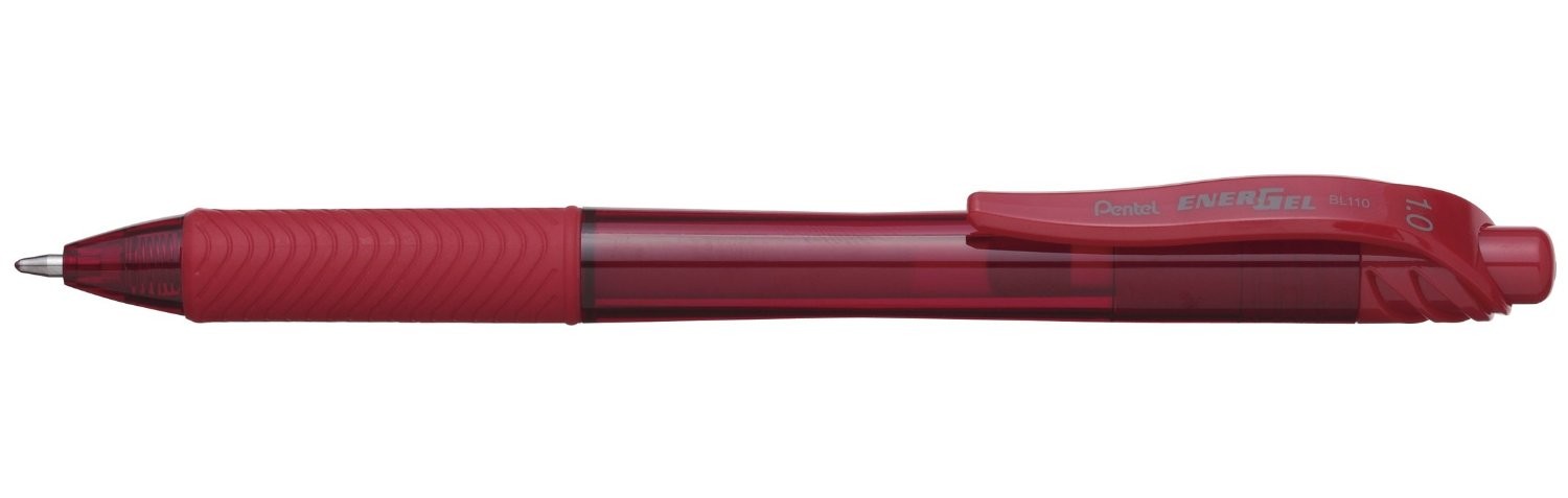 Roller gel Pentel Energel X, varf metalic 0.5 mm, rosu