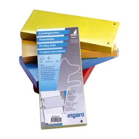 Separatoare carton pentru biblioraft, 180 g/mp, 105 x 240 mm, 100/set, KANGARO - orange