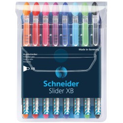 Pix SCHNEIDER Slider Basic XB, rubber grip, 8 culori/set - (BK,RE,BL,OG,VI,PK,LBL,LGR)
