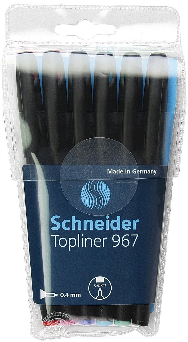 Liner SCHNEIDER 967, varf fetru 0.4mm, 6 culori/set