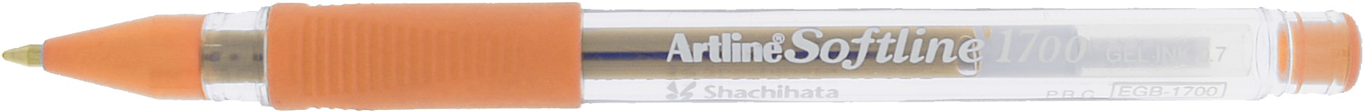 Pix cu gel ARTLINE Softline 1700, rubber grip, varf 0.7mm - orange fluorescent
