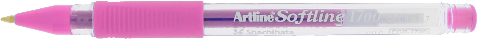 Pix cu gel ARTLINE Softline 1700, rubber grip, varf 0.7mm - roz fluorescent
