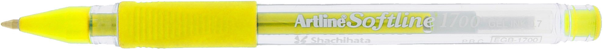 Pix cu gel ARTLINE Softline 1700, rubber grip, varf 0.7mm - galben fluorescent
