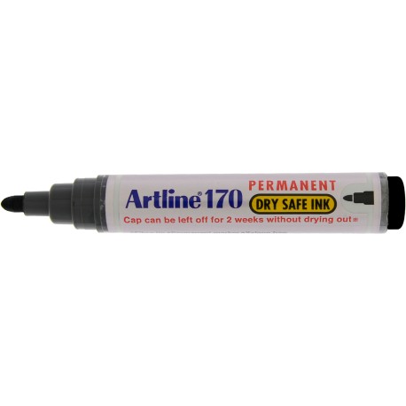 Permanent marker ARTLINE 170 - Dry safe ink, corp plastic, varf rotund 2.0mm - negru