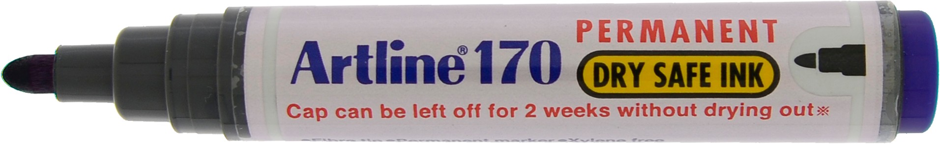 Permanent marker ARTLINE 170 - Dry safe ink, corp plastic, varf rotund 2.0mm - albastru