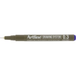 Marker pentru desen tehnic ARTLINE, varf fetru 0.3mm - albastru