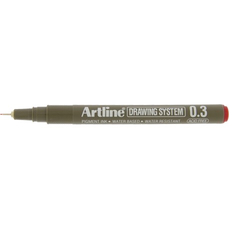 Marker pentru desen tehnic ARTLINE, varf fetru 0.3mm - rosu
