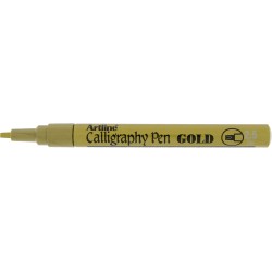 Marker ARTLINE Calligraphy, corp metalic, varf tesit din fetru 2.5mm - auriu