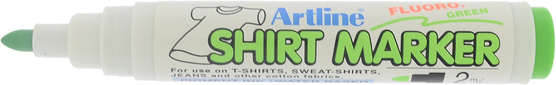 T-Shirt marker ARTLINE, corp plastic, varf rotund 2.0mm - verde fluorescent
