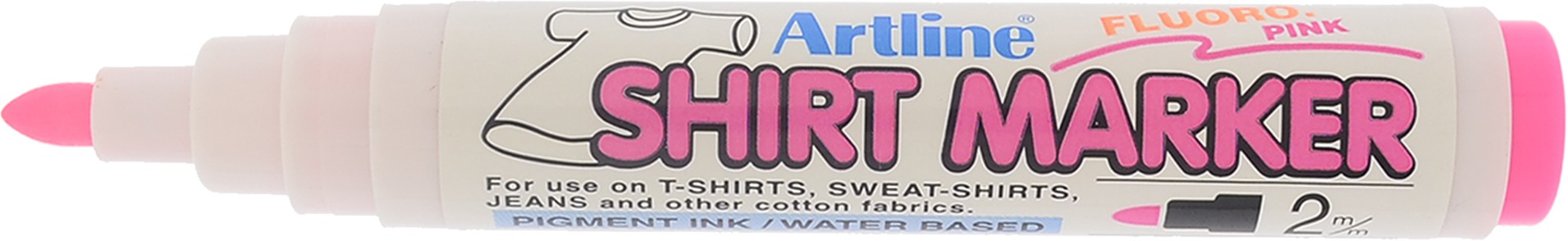 T-Shirt marker ARTLINE, corp plastic, varf rotund 2.0mm - roz fluorescent