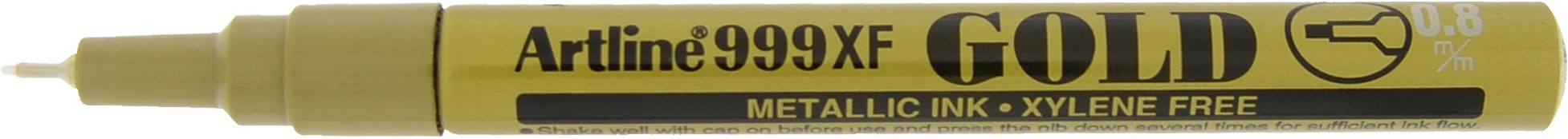 Marker cu vopsea ARTLINE 999XF, corp metalic, varf rotund 0.8mm - auriu