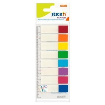 Stick index plastic transparent color 45 x 12 mm, 8 x 15 file/set, Stick