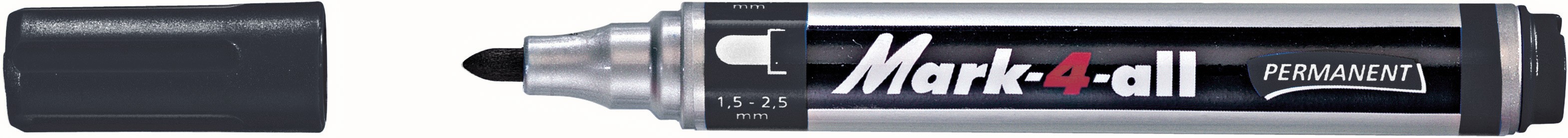 Marker permanent Stabilo Mark-4-All, varf 1.5 - 2.5 mm, negru