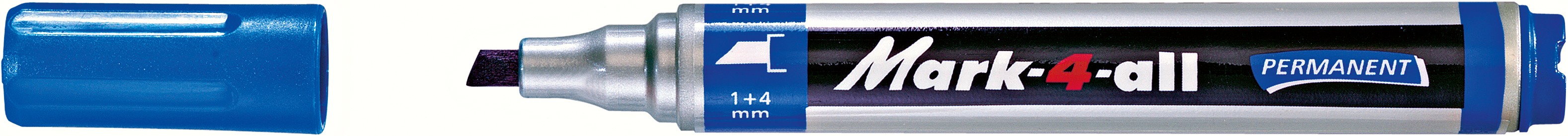 Marker permanent Stabilo Mark-4-all, varf retezat, 1 - 4 mm, albastru