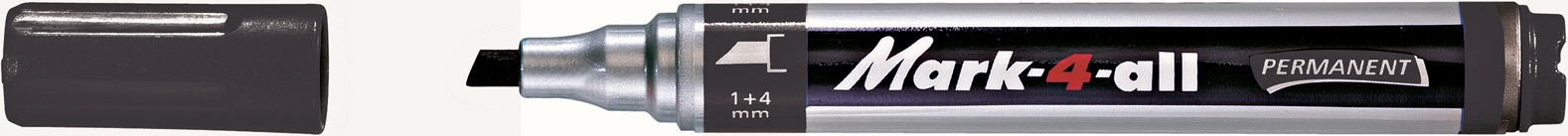 Marker permanent Stabilo Mark-4-all, varf retezat, 1 - 4 mm, negru