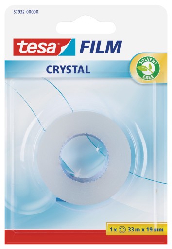Banda adeziva Tesa Crystal, 19 mm x 33 m